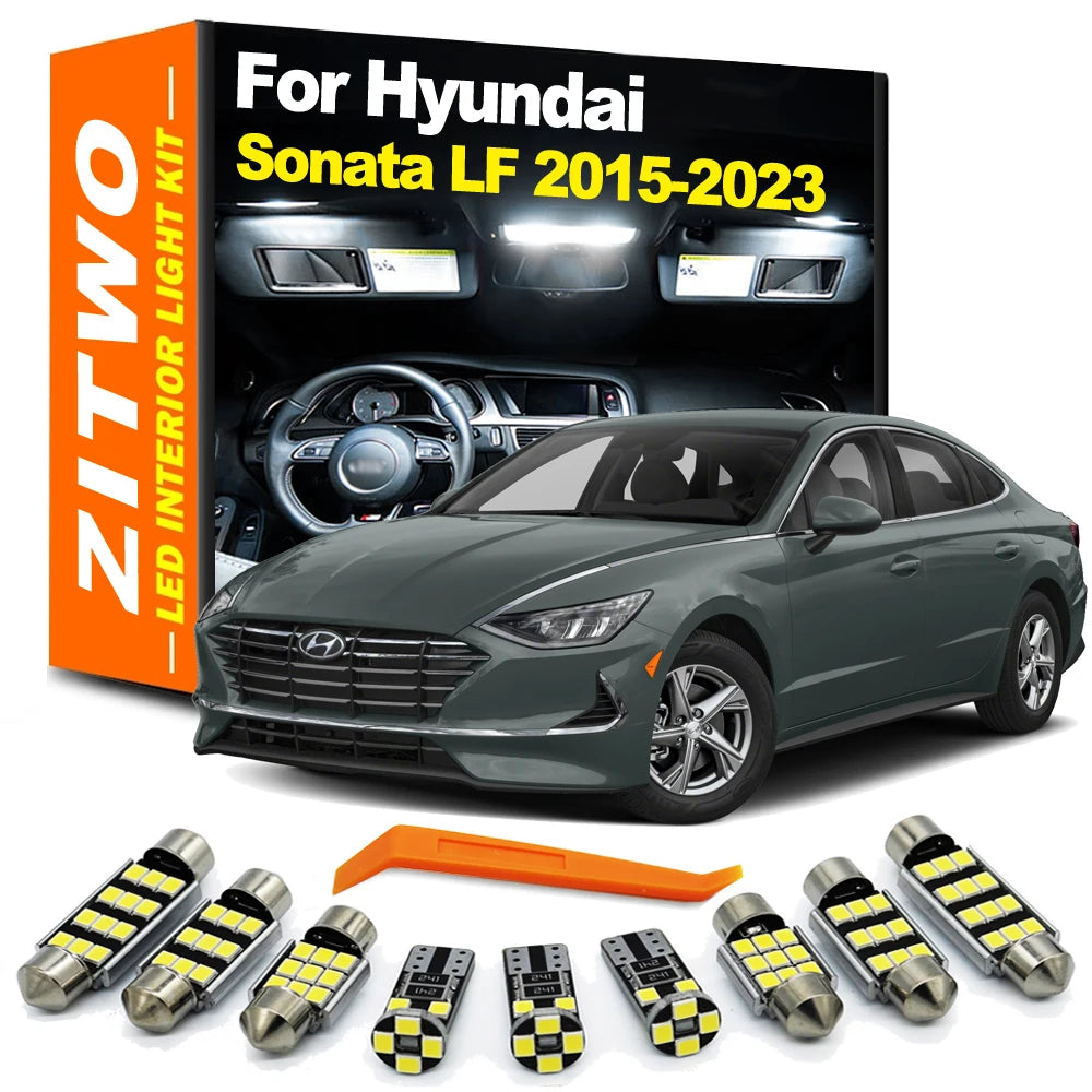 ZITWO 13Pcs Car LED Bulb Interior Map Ceilling Number Plate Light Kit For Hyundai Sonata LF MK7 2015 - 2019 2020 2021 2022 2023
