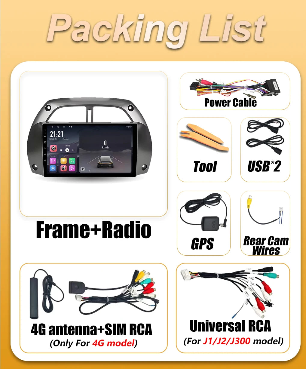 Android 16 Car Radio Carplay For Toyota RAV4 2 CA20 CA20W XA20 2001 2002 2003- 2006 GPS Na | AUTOKITSHOP