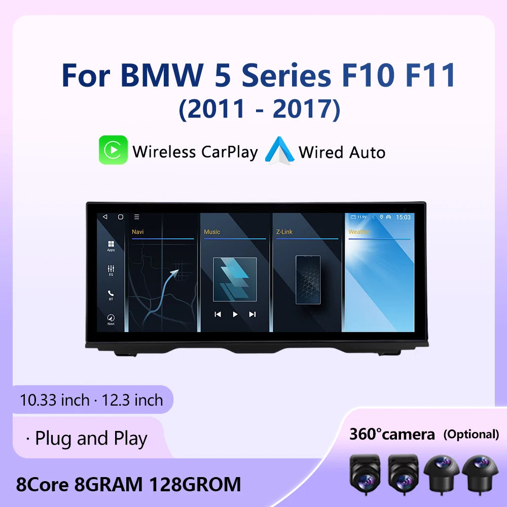 Wireless Carplay Car Radio Multimedia Video Player Android16 For BMW 5 Series F10 F11 2011