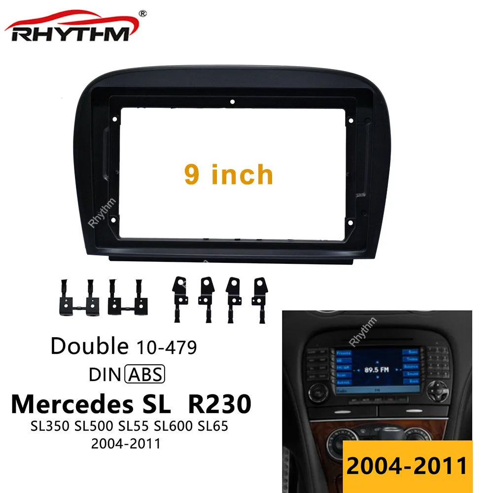 9 Inch Car Fascia For Mercedes SL R230 SL350 SL500 SL55 SL600 SL65 2004-2011 Double Din Ca | AUTOKITSHOP