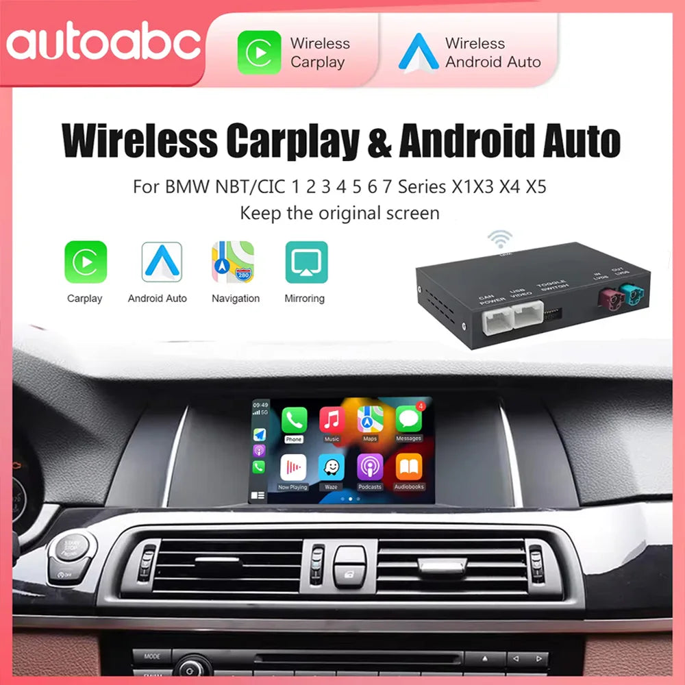 Wireless CarPlay Android Auto Smart Decoder Box for BMW 1 2 3 4 5 6 Series X3 X4 X5 X6 NBT
