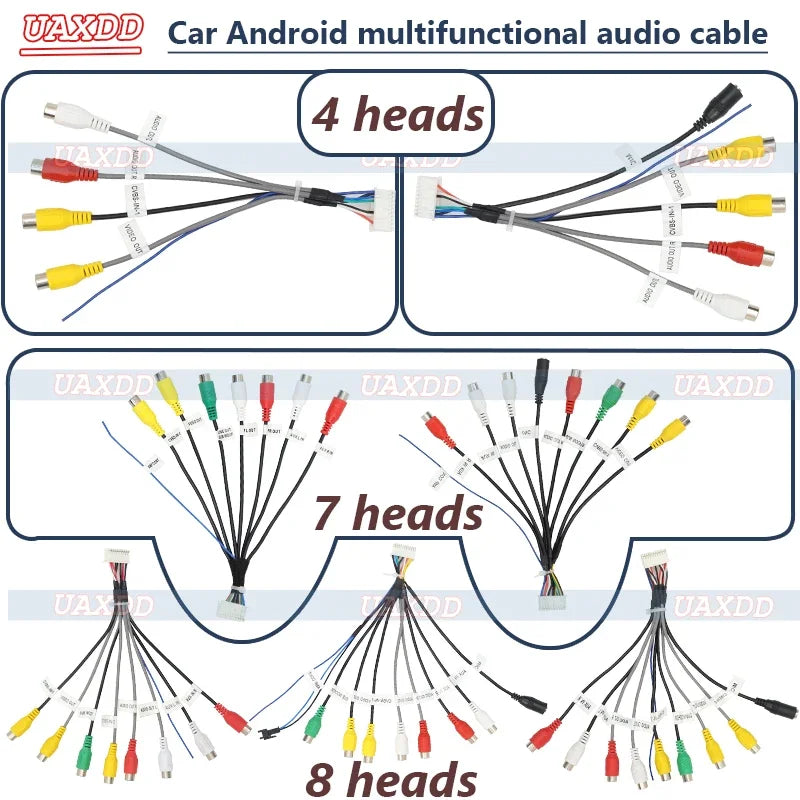 FR*2 FL*2 OUT Android Car Head Unit Multimedia Radio Stereo 20P RCA Cable Audio Video In/O