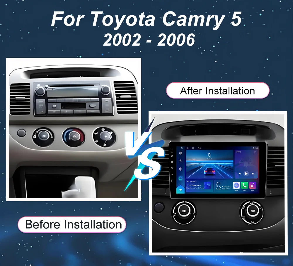 Android 16 Carplay Car Radio For Toyota Camry 5 2002 2003 2004 2005 2006 Multimedia Video