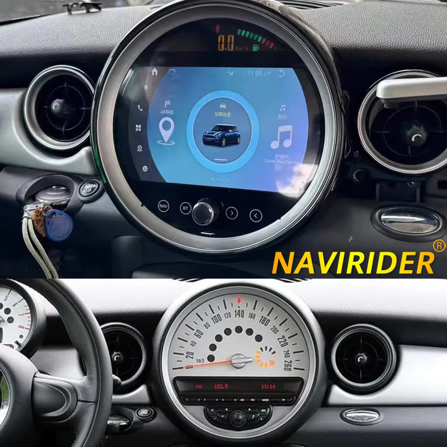 9inch Android Car Radio For BMW MINI COOPER R56 R60 2007 - 2014 QLED Multimedia Video Play