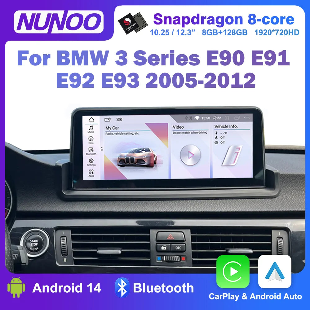 Auto Radio CarPlay For BMW 3 Series E90 E91 E92 E93 2005-2012 Car Multimedia Player Androi