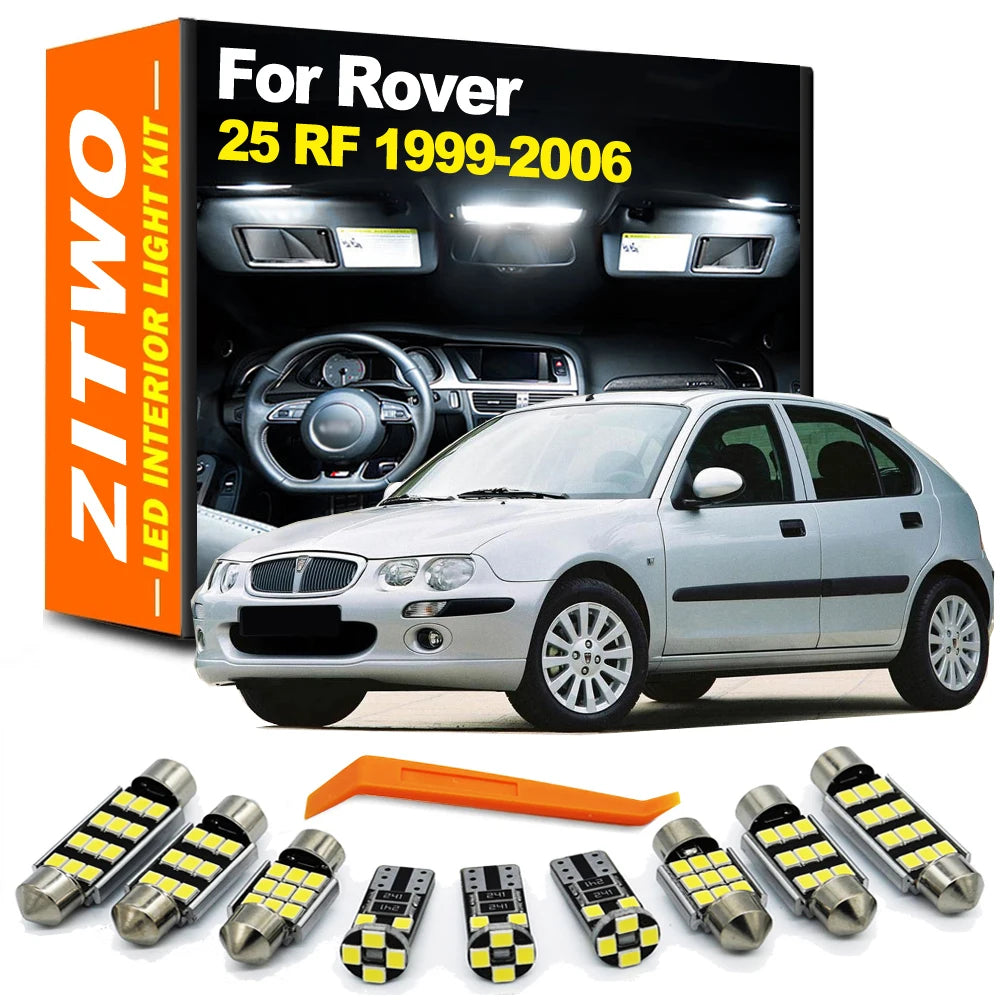 ZITWO 7Pcs For Rover 25 RF 1999 2000 2001 2002 2003 2004 2005 2006 LED Interior Map Dome Reading Trunk light Kit Car Bulb Canbus
