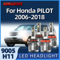 2/4Pcs LED Headlight 30000LM 9005 HB3 H11 6000K Car Light For Honda PILOT 2015-2018 2006 2