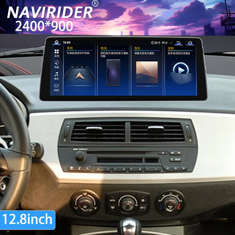 12.8inch Android 14 BT GPS Carplay 256GB Qled Screen Navi Automatic 2400*900 DSP HU For BM