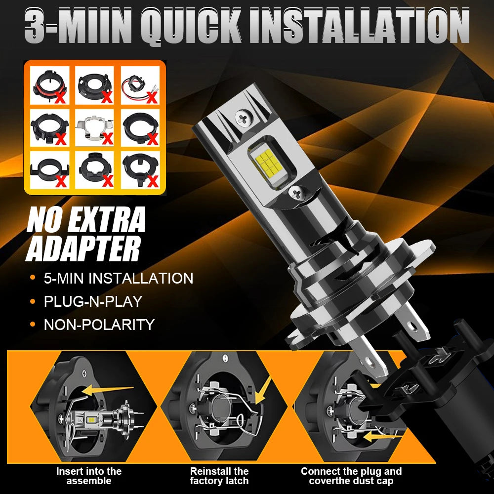 High Quality 300000Lm 300W H7 H4 Led Lights For Car CSP Headlight Bulb 6500K White Day Run