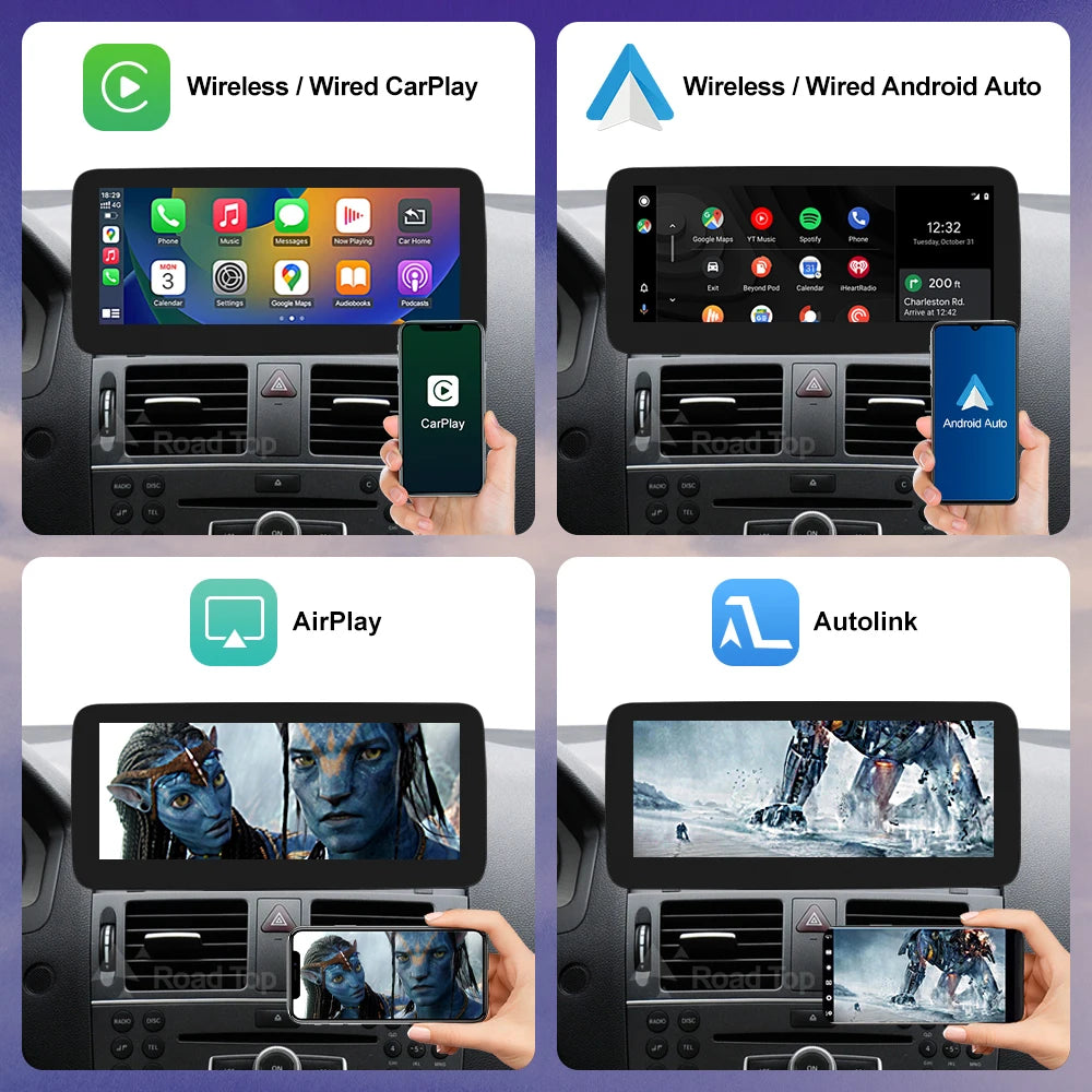 Android Auto Wireless CarPlay Linux Car Multimedia Touch Radio Screen for Mercedes Benz C  | AUTOKITSHOP