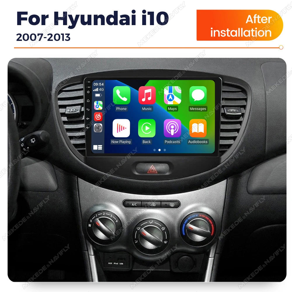 9Inch IPS Screen Car Radio For Hyundai i10 2007 2008 2009 2010 - 2013 Car Play Android Aut