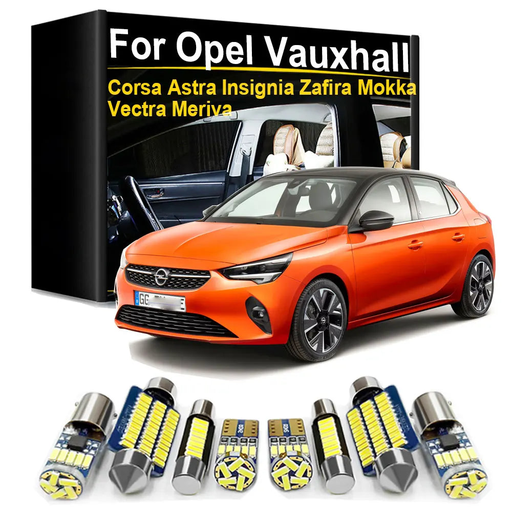 LED Interior Light Kit for Opel Vauxhall Corsa D E Astra G H J K Mokka Insignia Vectra Zafira A B C Meriva Signum Agi...