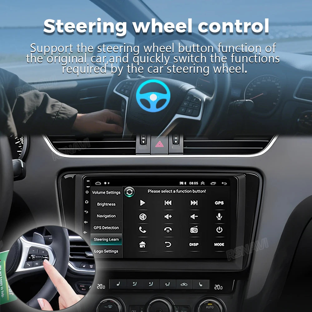 Android 16 For Skoda Octavia 2 A5 2007-2014 2K QLED Android Car Radio Multimedia Video Pla