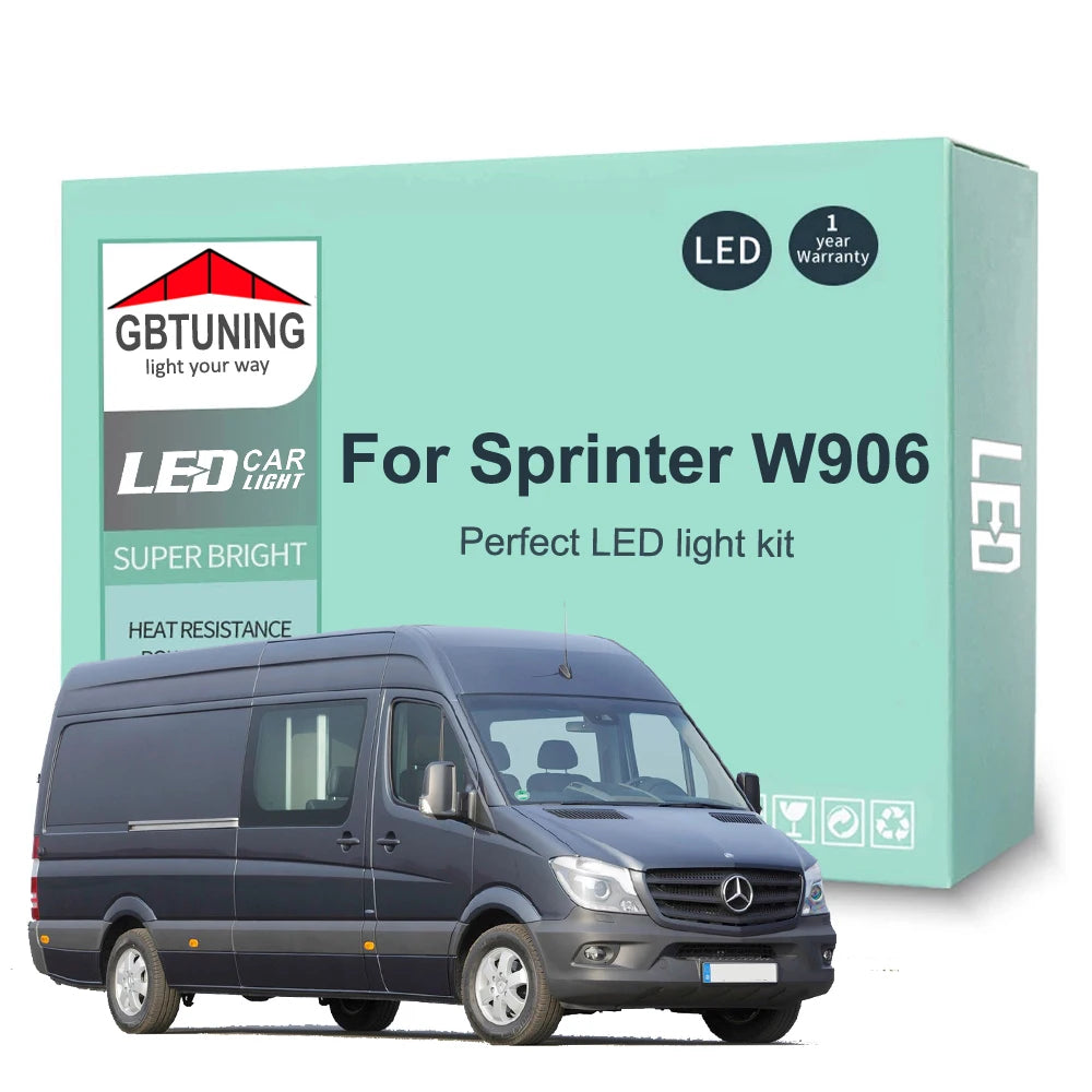 12-Piece LED Interior Light Kit for Mercedes Benz Sprinter 906 W906 - Canbus Error-Free Bulbs | AUTOKITSHOP