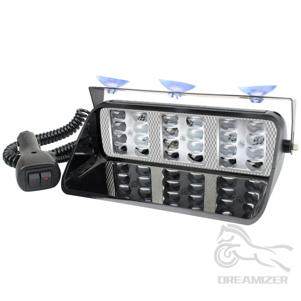 12V 24 LED Strobe Signal Emergency Windshield Warning Beacon Lights Red Blue White Car Strobe Li - Automotive LED Light