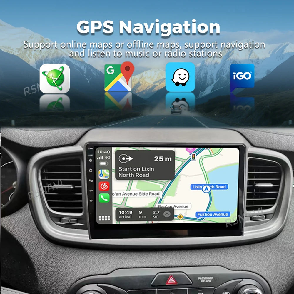 Android 16 For Kia Sorento 3 2014 - 2017 LHD 2K QLED Android Car Radio Multimedia Video Pl