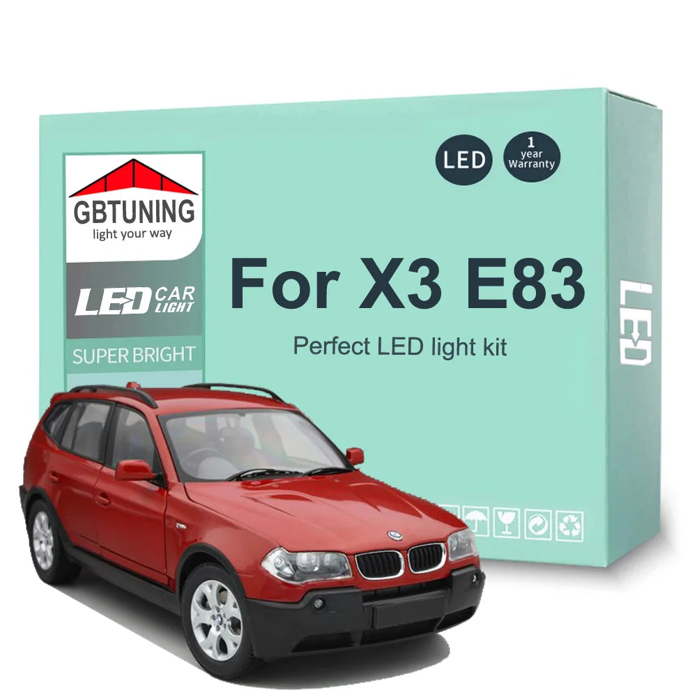16-Piece LED Interior Light Kit for BMW X3 E83 2003-2010 - Canbus Dome Map Door Trunk Bulbs | AUTOKITSHOP