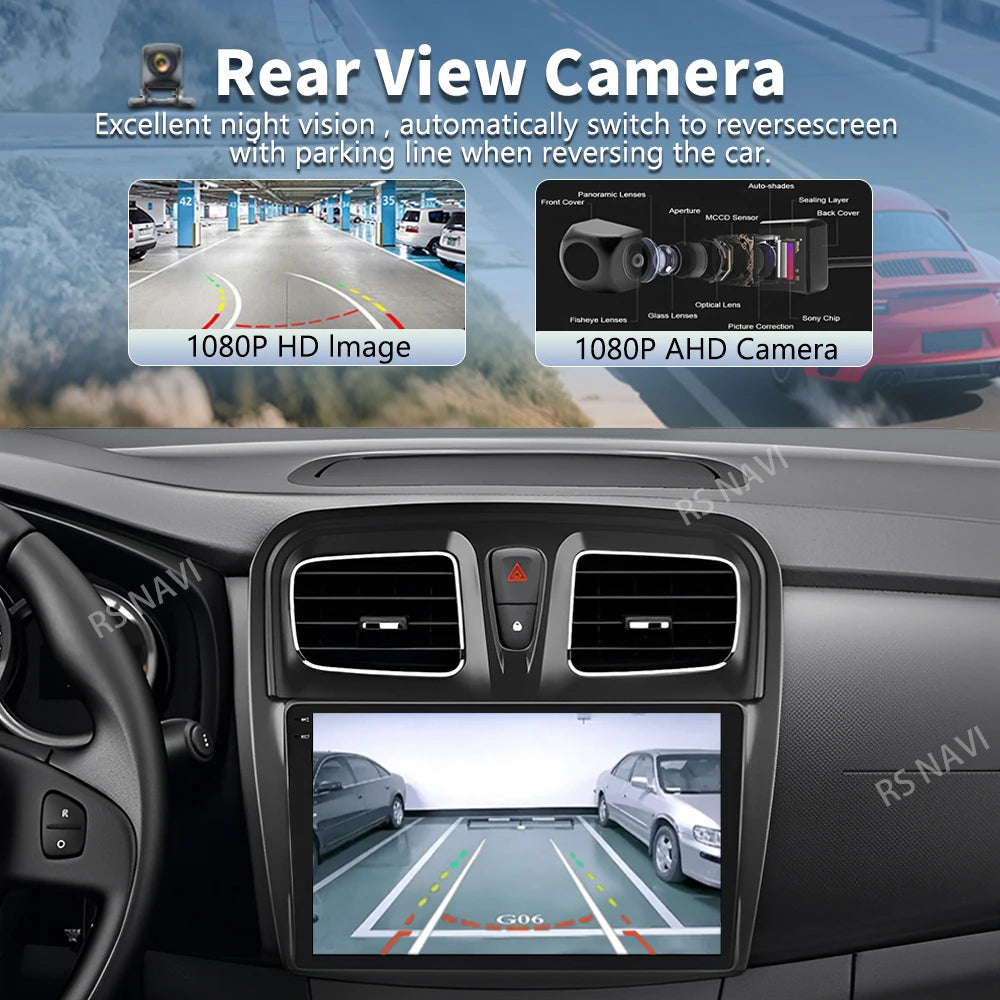 Android 16 For Renault Logan 2 2012 - 2022 Sandero 2 2013 -2022 2K QLED Stereo Car Radio M