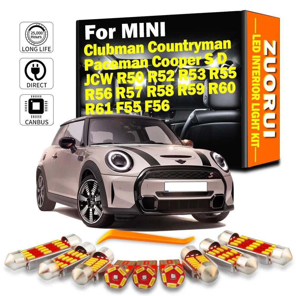 LED Interior Light Kit for MINI Clubman Paceman Countryman Cooper S D JCW R50 R52 R53 R55 R56 R57 R58 R59 R60 R61 F55...