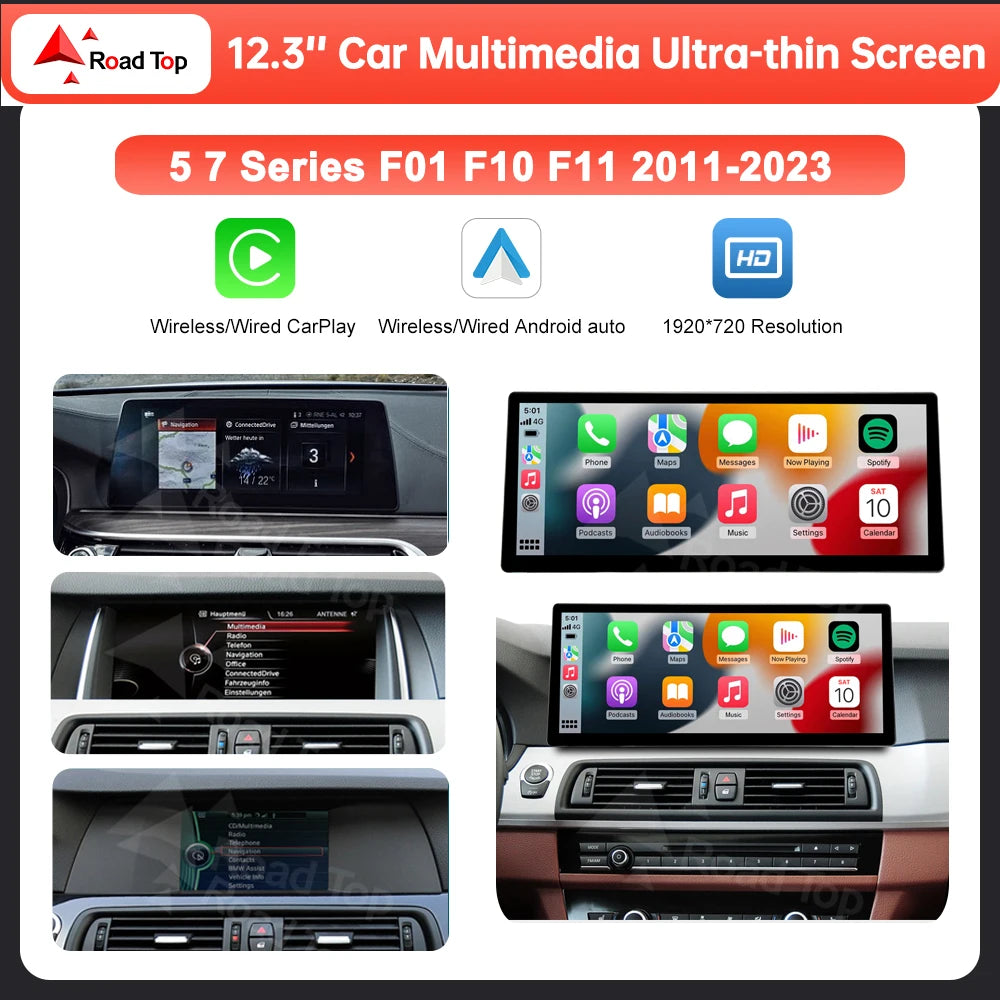 12.3'' Car Multimedia Display Screen For BMW 5 Series F10 F11 7 Series F01 F02 F03 CIC NBT | AUTOKITSHOP
