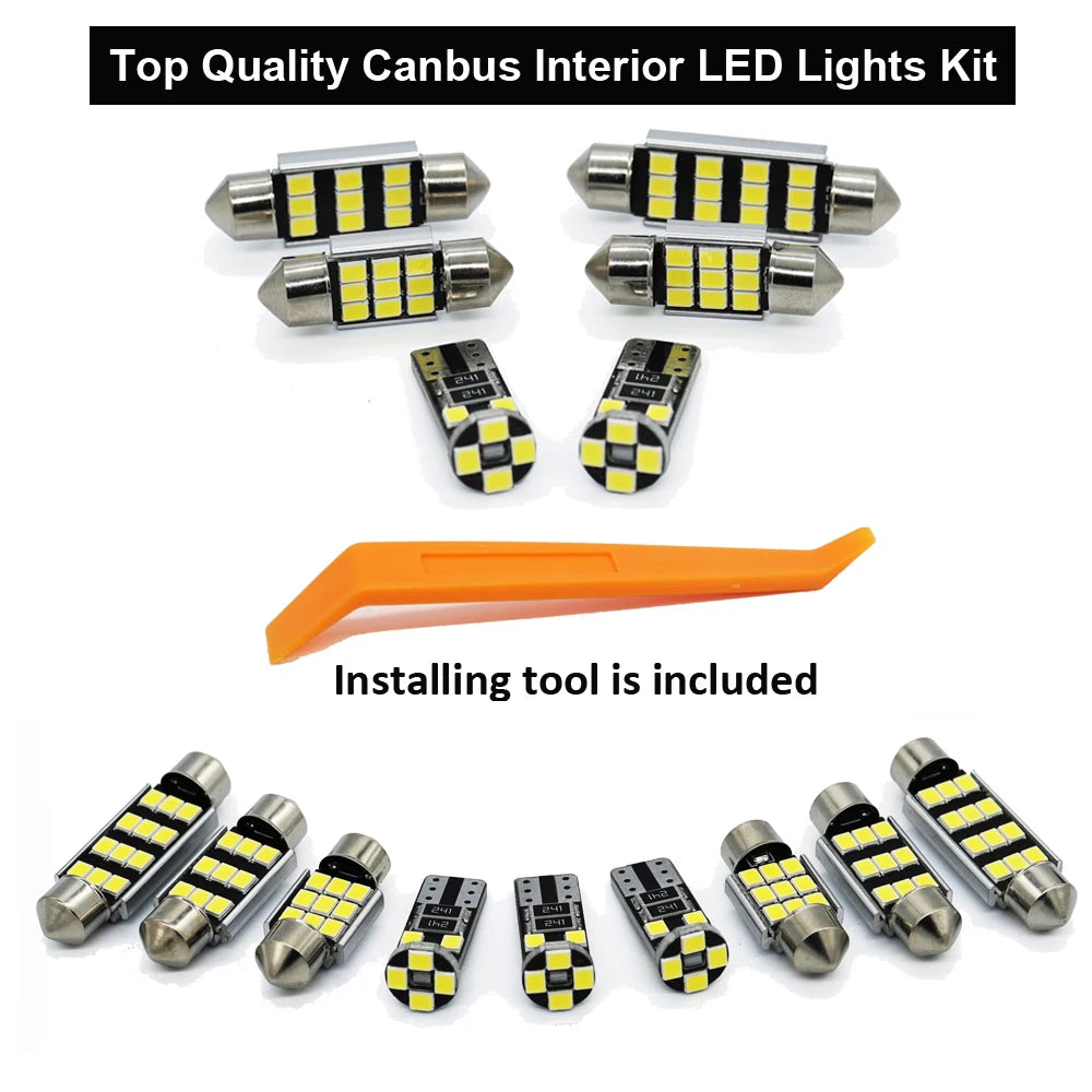 10-Piece LED Interior Light Kit for Daewoo FSO Lanos 1997-2004 - Canbus Dome Map Door Trunk Bulbs | AUTOKITSHOP