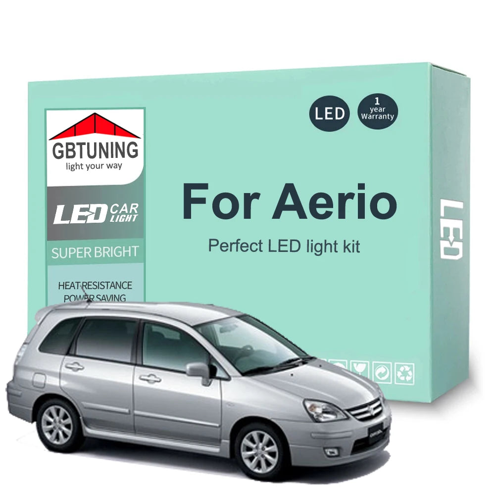 10-Piece LED Interior Light Kit for Suzuki Aerio - Canbus Error-Free Bulbs | AUTOKITSHOP