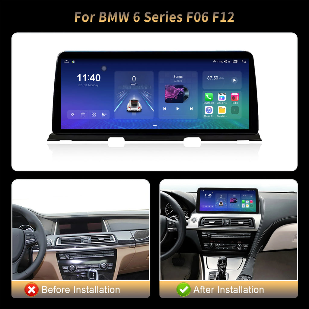 12.3" For BMW 6 Series F06 F12 Android 14 Car Radio Multimedia Navigation Wireless Bluetoo