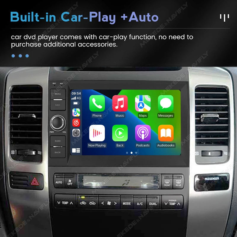 Wireless CarPlay Android Auto Multimedia Display Screen For Toyota Land Cruiser Prado 120
