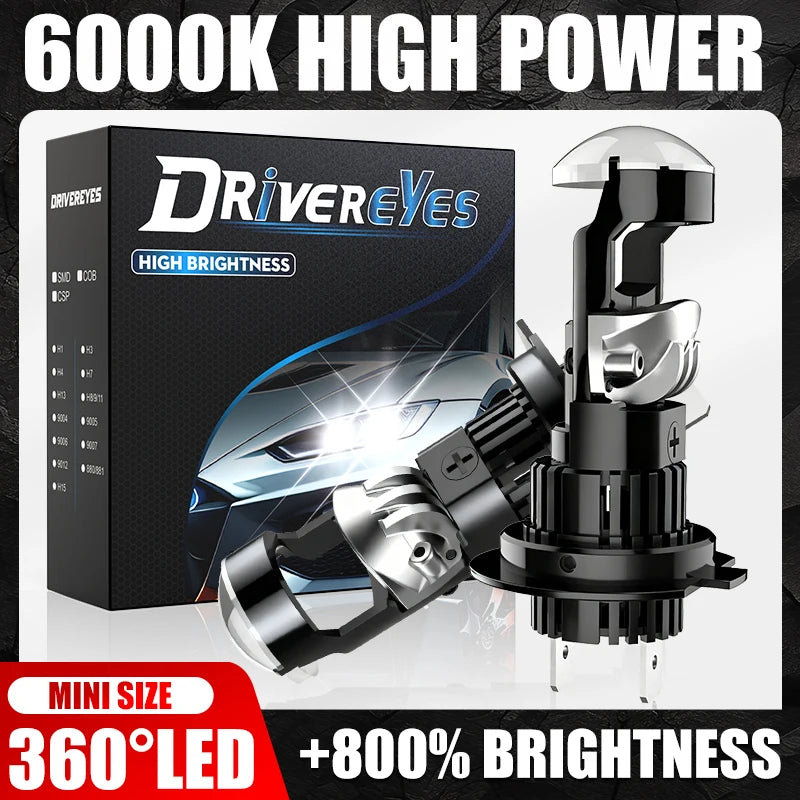 H4 H7 LED Headlight Mini Lens Projector H11 H9 9005 HB3 9006 HB4 H8 1:1 Mini Wireless Plug