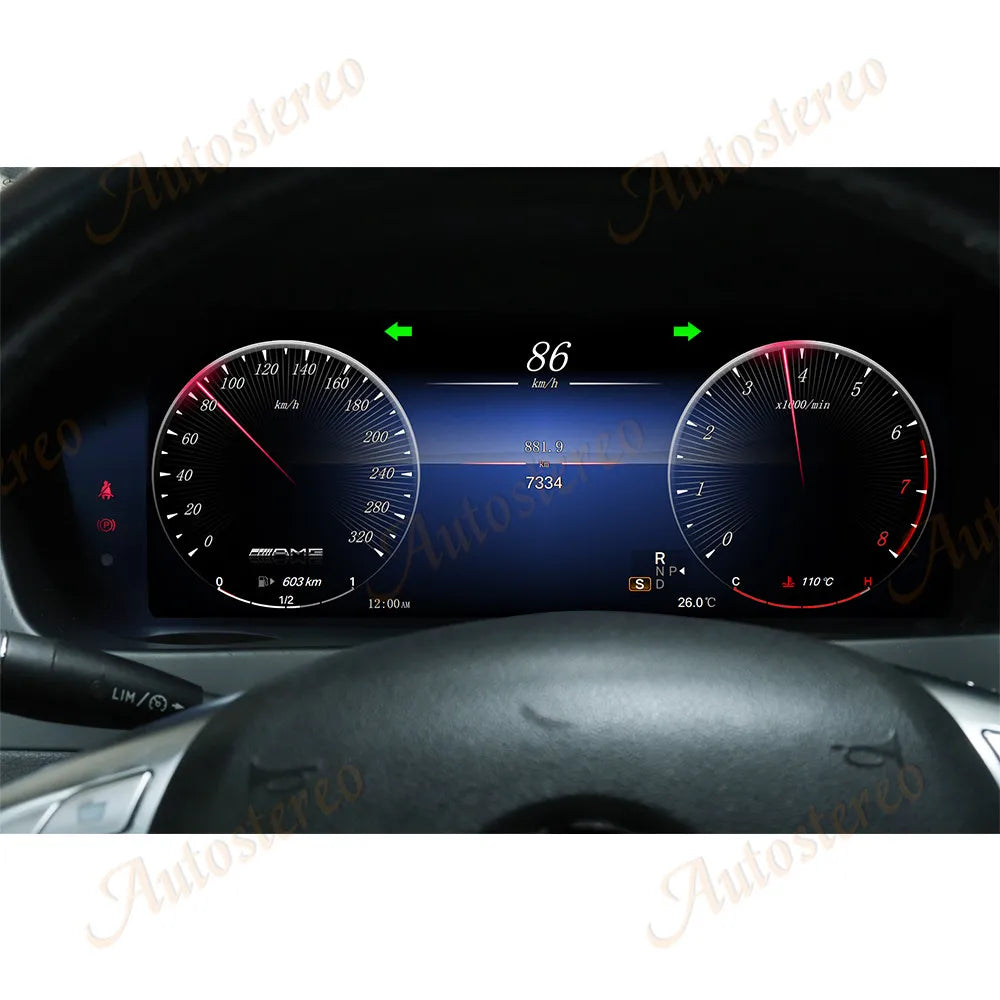 Car Digital Cluster Virtual Cockpit Speed Meter Screen For Mercedes Benz C Class W204 NTG4