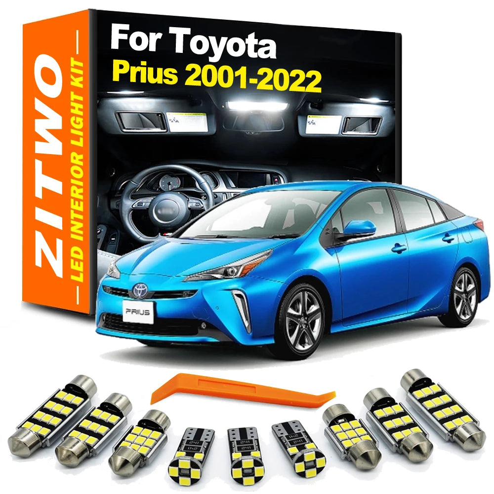 ZITWO Car Bulb Accessories LED Interior Dome Reading Plate Light Kit For Toyota Prius 2001- 2016 2017 2018 2019 2020 2021 2022