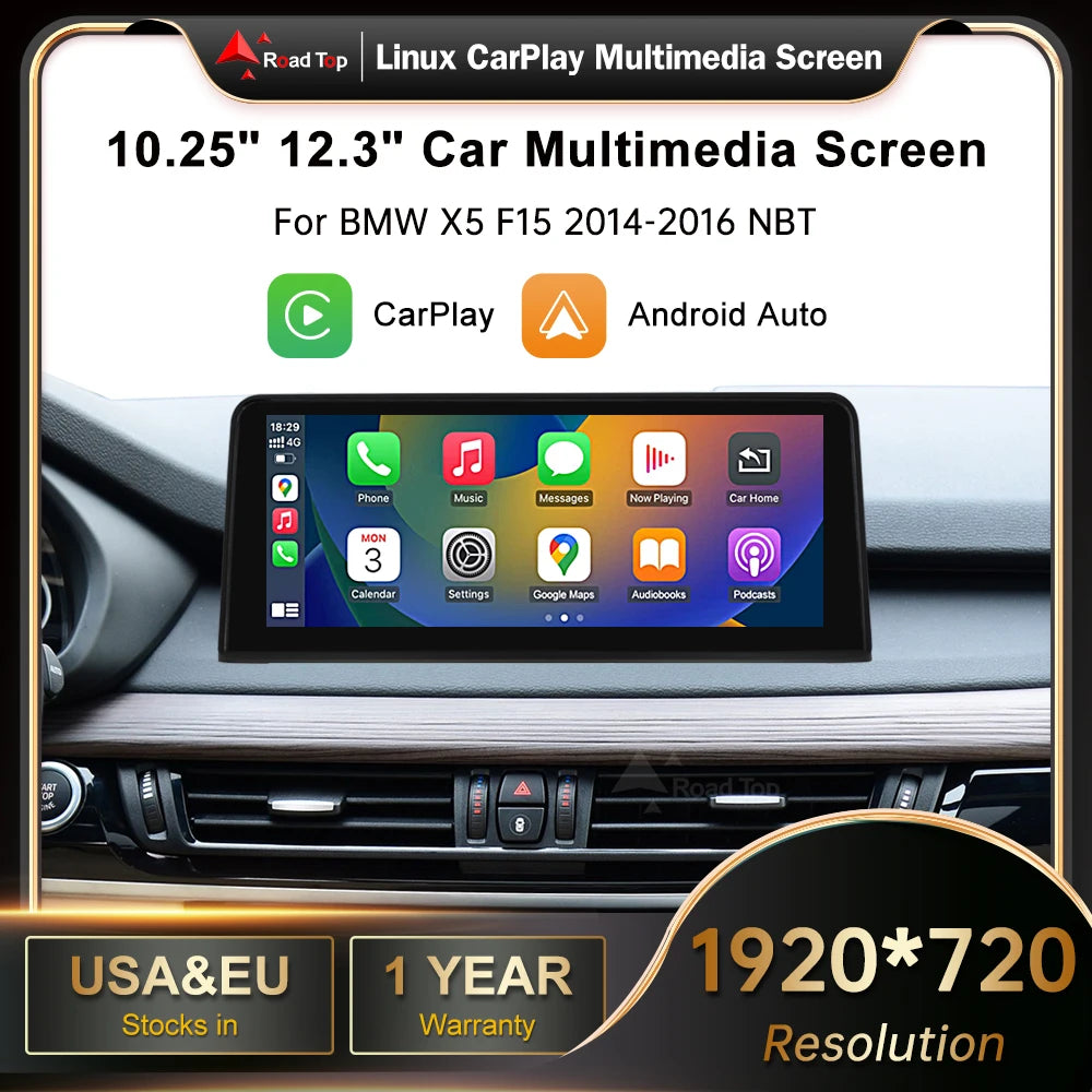 10.25' 12.3' Wireless Carplay Multimedia Display Touch Screen Android auto Head Unit For B
