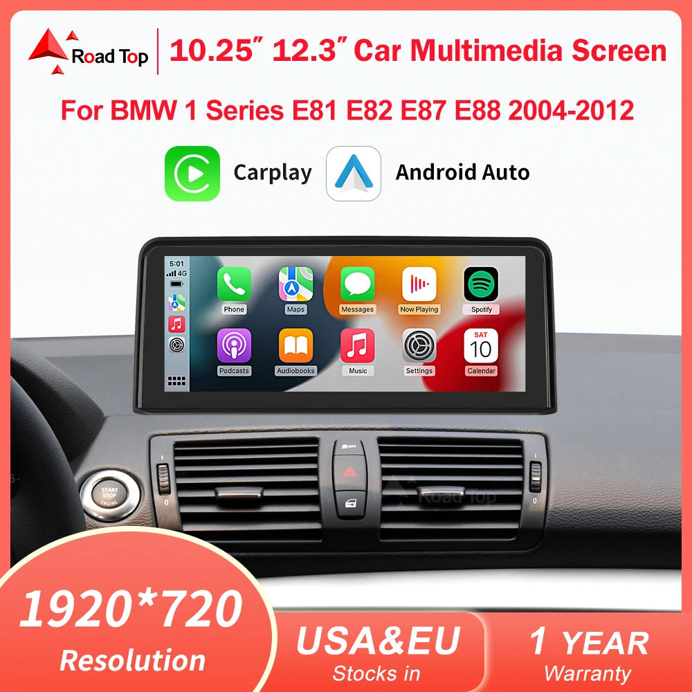 10.25" Wireless CarPlay Android Auto Car Multimedia player For BMW 1 Series E81 E82 E87 E8 | AUTOKITSHOP