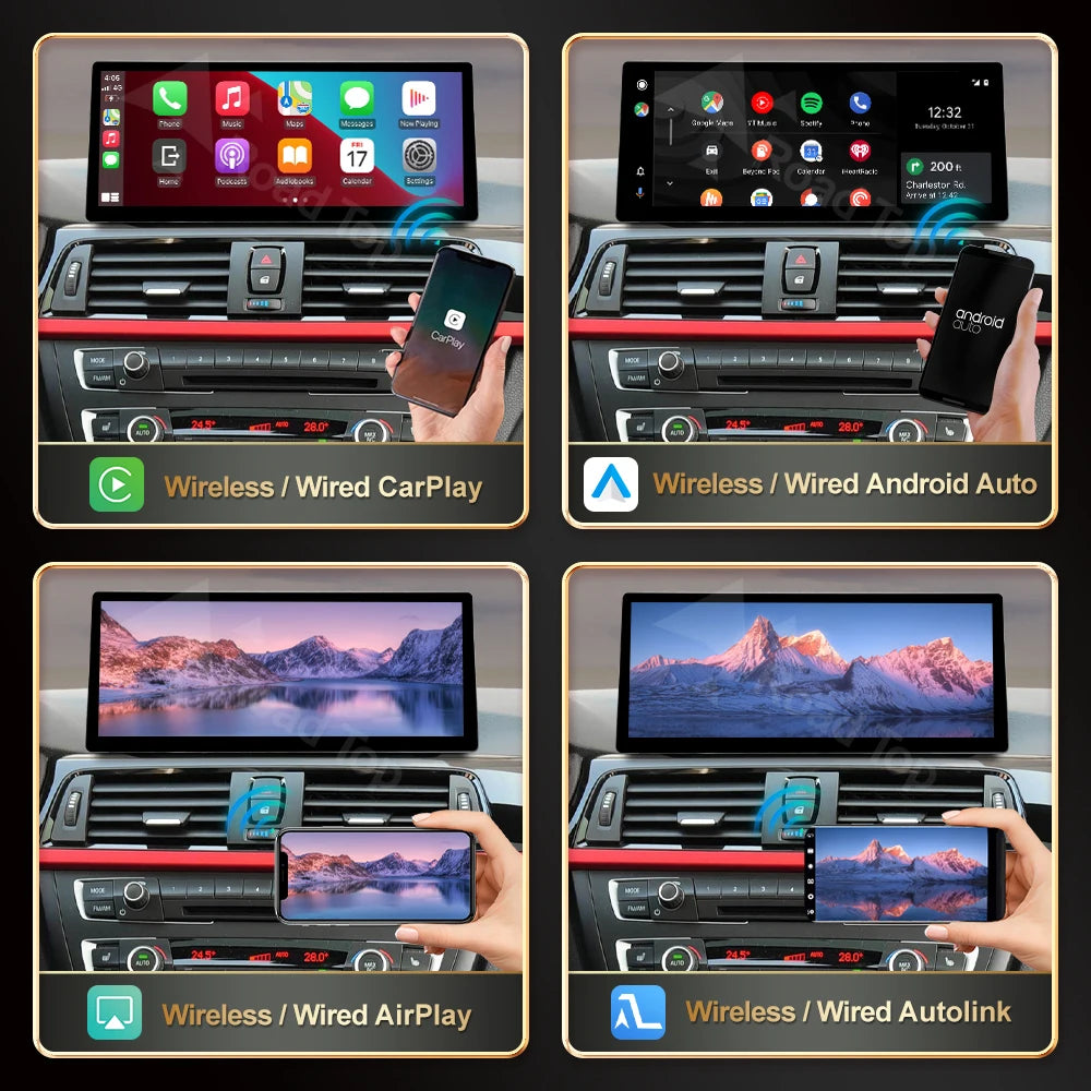 12.3 Multimedia Linux Ultra-thin Touch Screen Wireless CarPlay For BMW Series 3 4 F30 F31