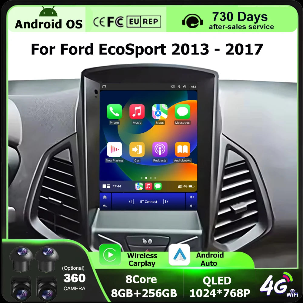 Android 16 Carplay Auto For Ford EcoSport Eco Sport 2013 - 2017 Car Radio Navigation GPS M