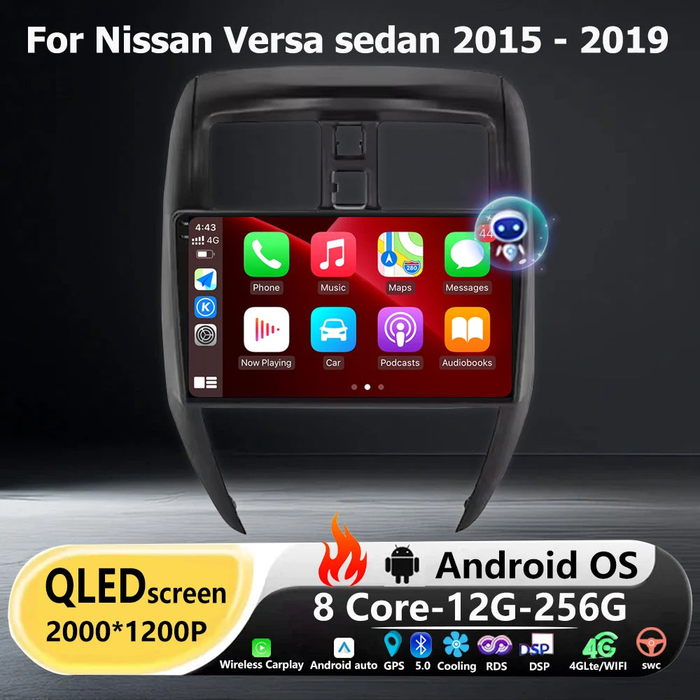 Android 16 Auto For Nissan Versa sedan 2015-2019 Car Radio GPS Navigation Multimedia Video