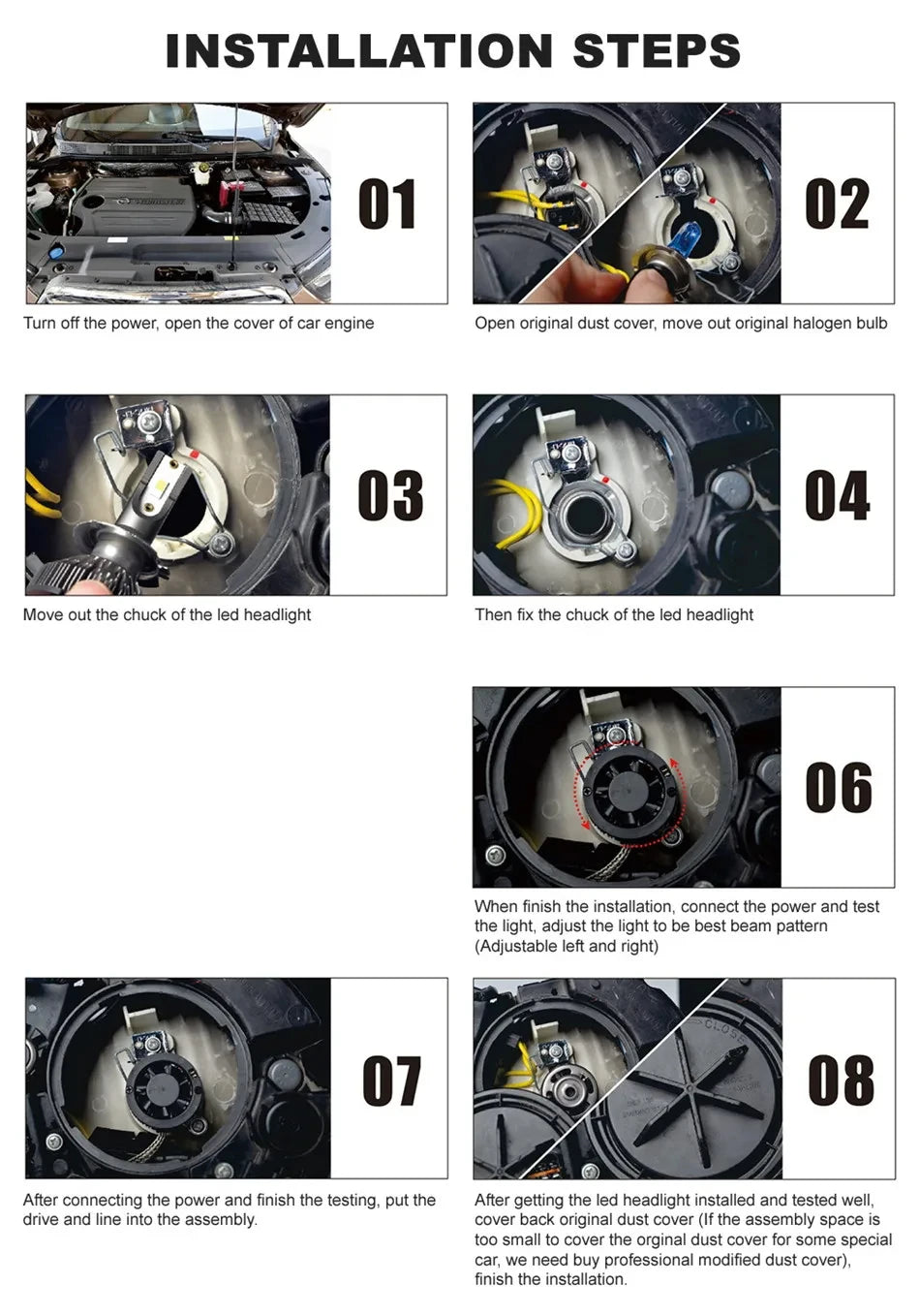 Heyword 150000lm 450W 1860 CSP chip 3000k/4300k/6000k/8000k Car LED Headlight   h4 h7 h1 LED headlights 9005 H7  h11 led light