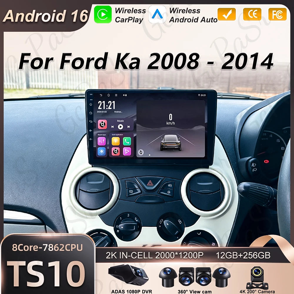 Android 16 Auto Car Radio For Ford Ka 2008 2009 2010 2011 2012 2013 2014 Carplay Multimedi | AUTOKITSHOP