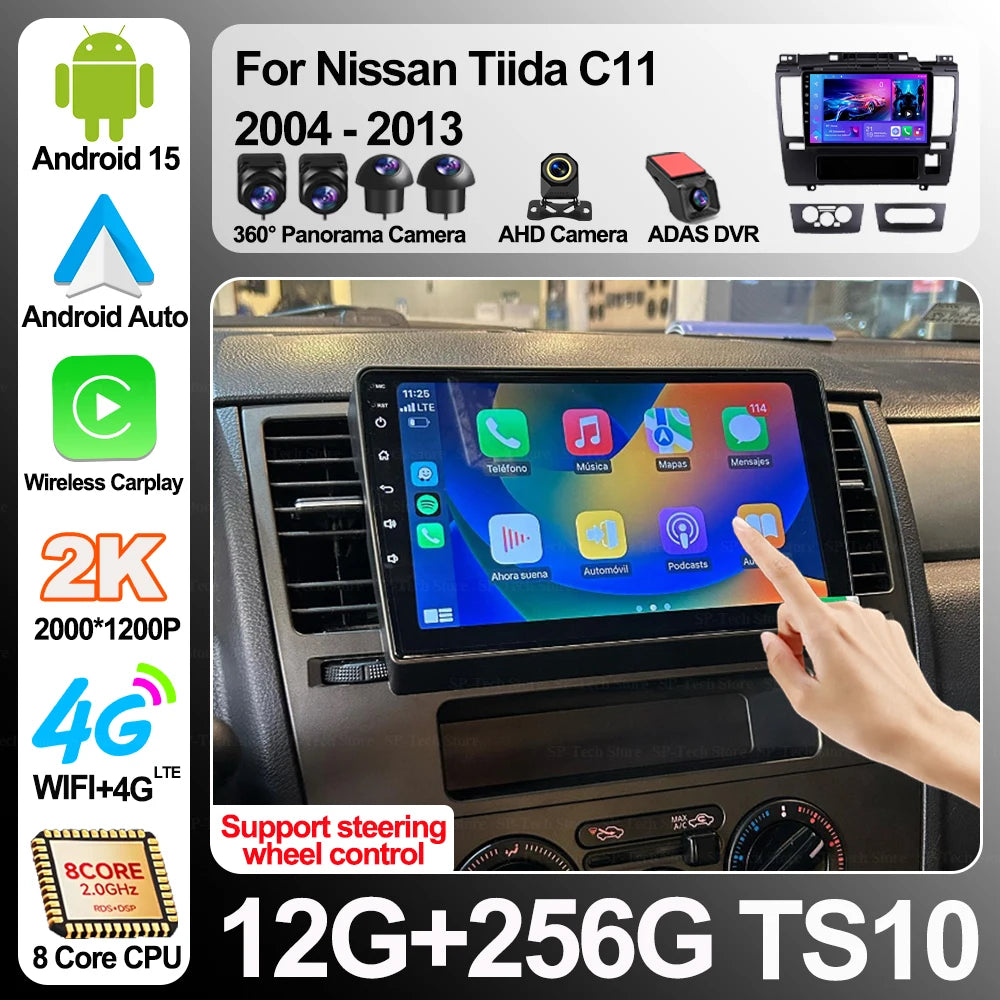 Android 16 For Nissan Tiida C11 2004-2013 Carplay Auto 5g Wifi Gps Car Radio Navigation Mu | AUTOKITSHOP