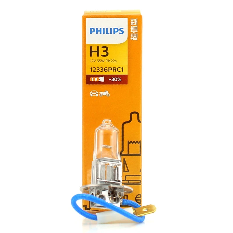 Philips Vision H3 12V 55W PK22s 12336PRC1 +30% More Bright Original Light Car Fog Lamp OEM
