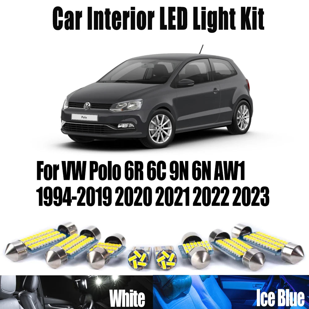 LED Interior Light Kit for VW Polo 6R 6C 9N 6N AW1 1994- 2019 - Canbus Dome Map Door Trunk Bulbs | AUTOKITSHOP