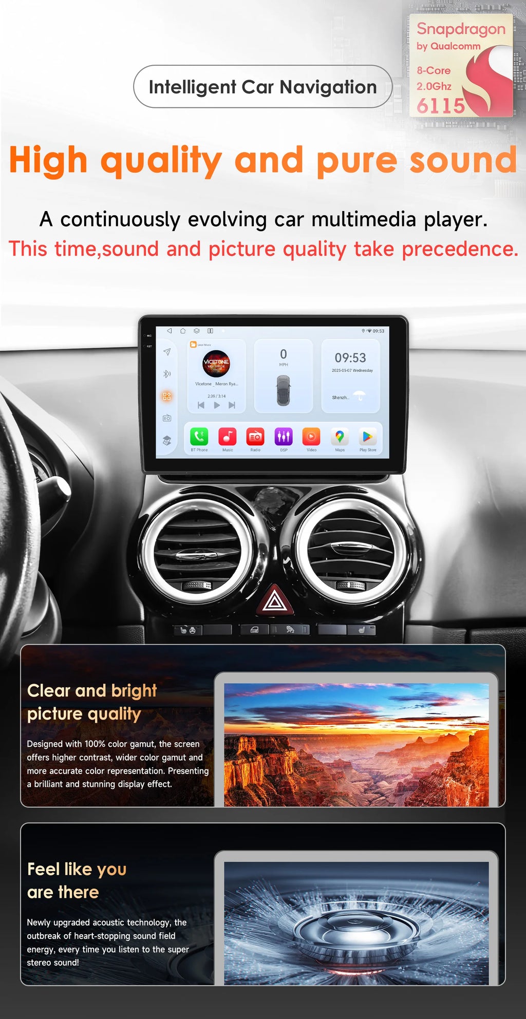 BySnapdragon Carplay Android14 Car radio for OPEL CORSA D 2007-2012 multimedia Video playe