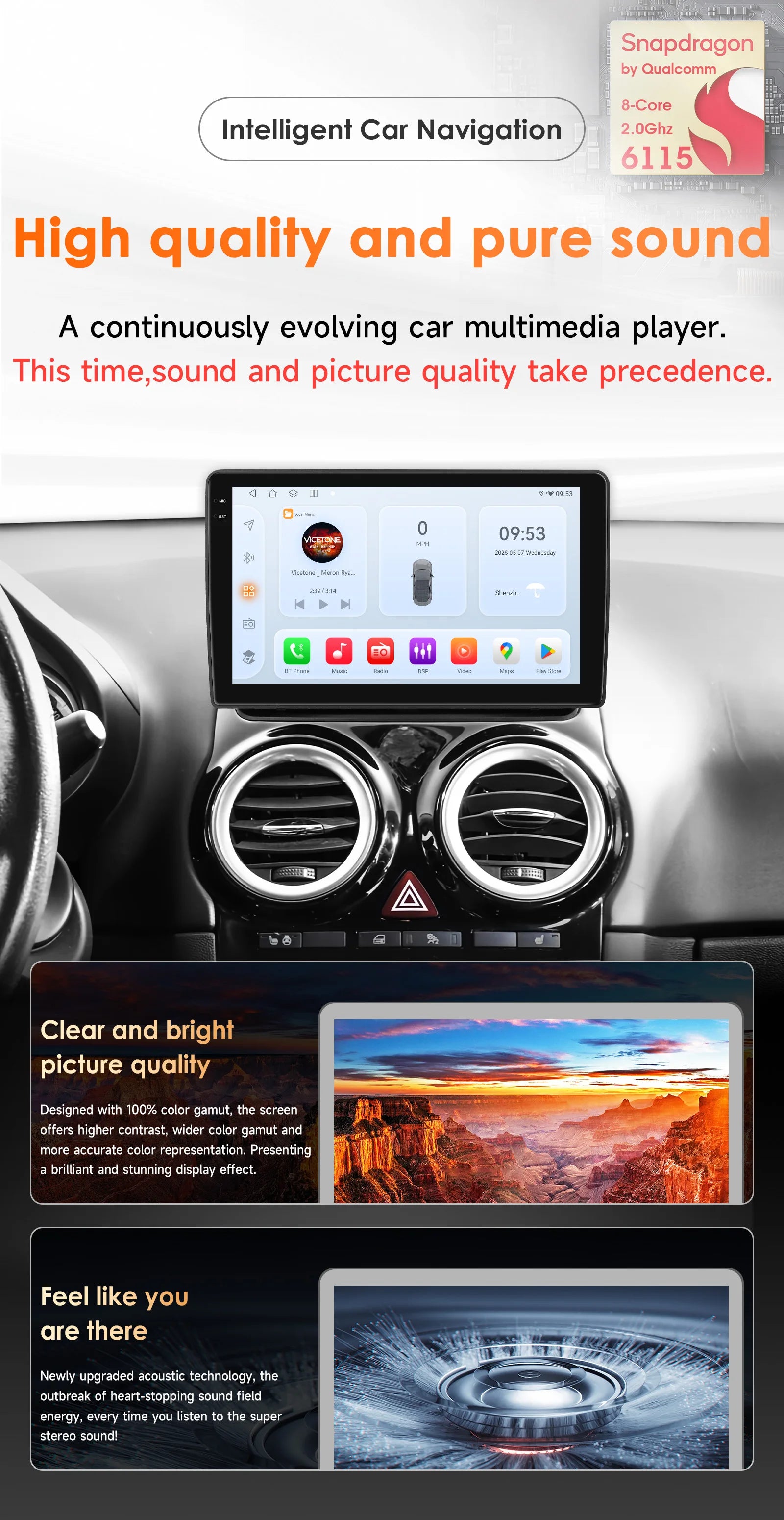 BySnapdragon Carplay Android14 Car radio for OPEL CORSA D 2007-2012 multimedia Video playe