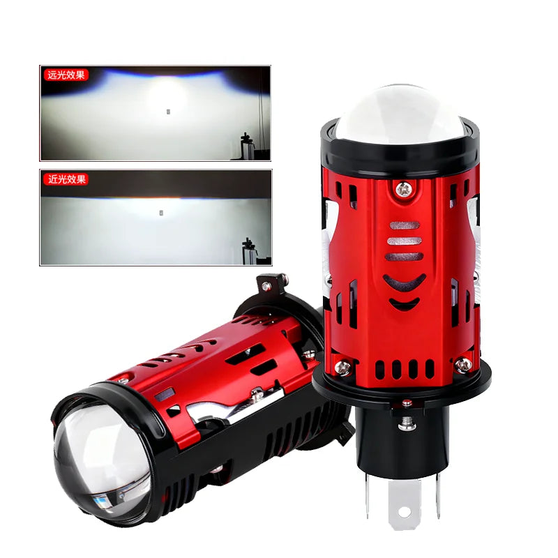 H4 LED Projector lens Car Headlights 100W 6000K 9003 HB2 Auto Lights Bulb H4 High Low Turb