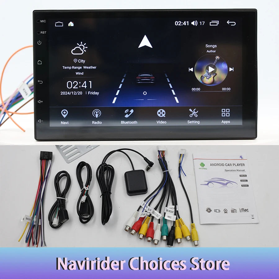 7inch 2Din Stereo GPS Touch Screen Car Radio Stereo Bluetooth Multimedia Universal For App