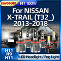 12V Bright LED Light 30000LM Headlight H9 H11 Lamp High Power 110W Bulbs For NISSAN X-TRAI