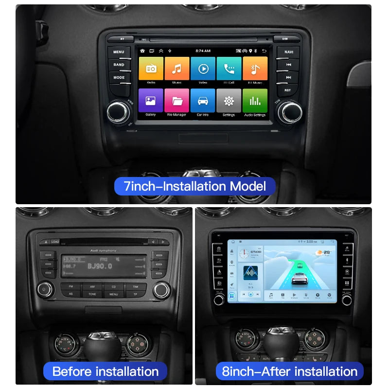 SZLELV For Audi TT MK2 8J 2006-2014 Car Multimedia Player Auto Autoradio Carplay Android 1
