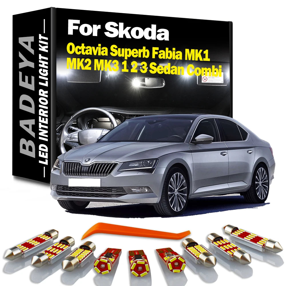 BADEYA Canbus LED Interior Reading Light Kit For Skoda Octavia Superb Fabia MK1 MK2 MK3 1