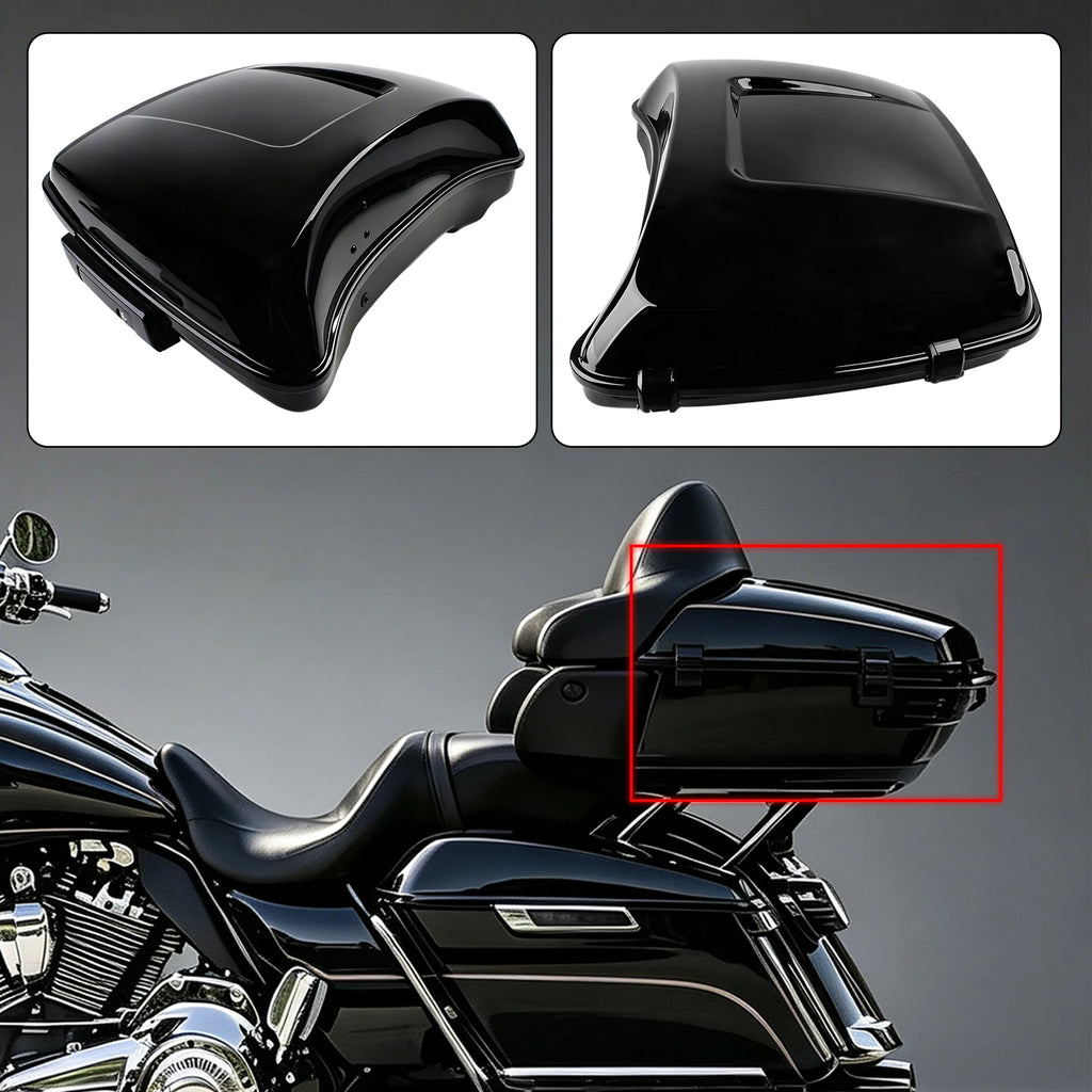 Motorcycle Black Razor Tour Pak Trunk Hard Luggage With Latch For Harley Touring Road King Stree - Automotive LED Light