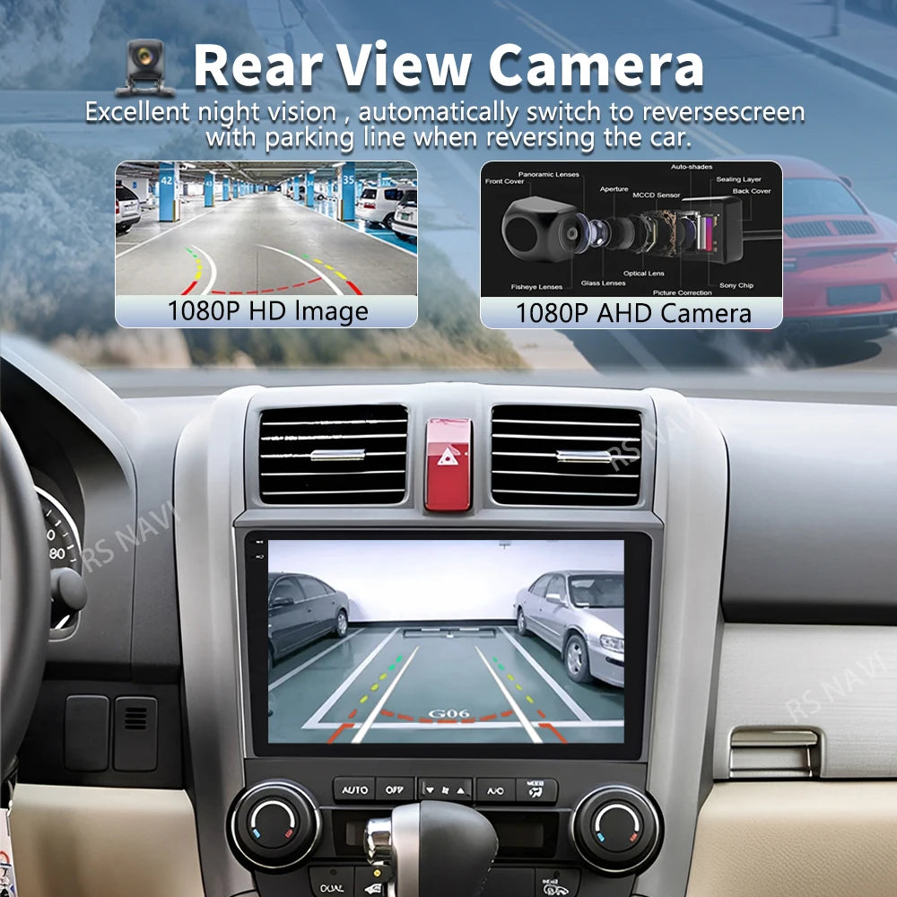 Android 16 For Honda CRV CR-V 3 RE 2006 - 2012 2K QLED Android Car Radio Multimedia Video